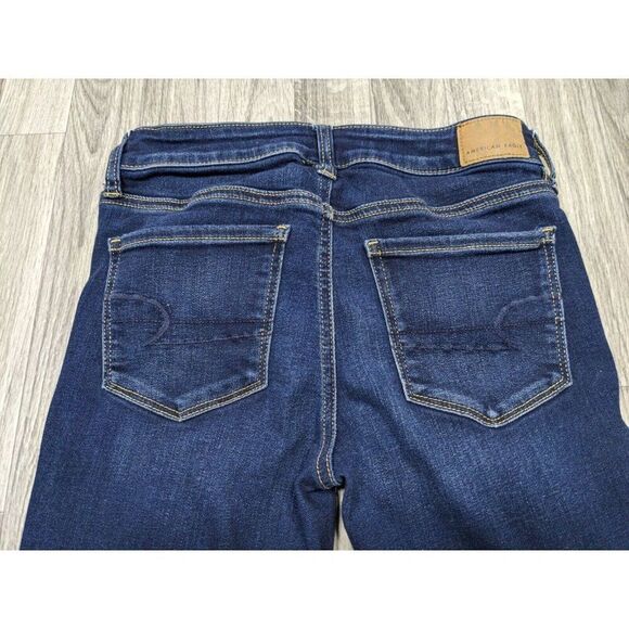 American Eagle Size 4 Regular Stretch Skinny Denim Blue Jeans Jeggings - Picture 3 of 13